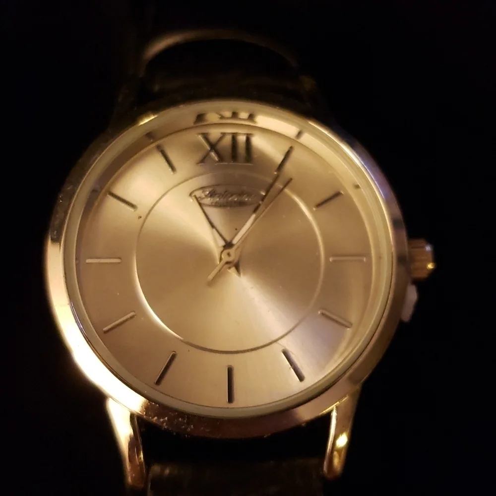 Antonino Colldction His and Hers Silvertone Faced With  Faux Crocodile Band